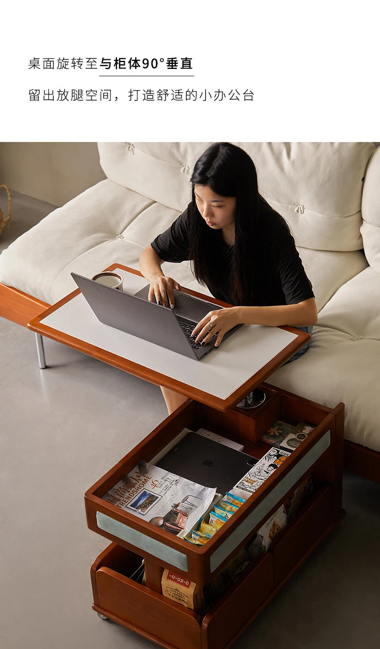 Cabinet Wood Coffee Table Lift Portable Walnut Design Living Room Side Table Folding Modern Luxury Mesa De Centro Sala Furniture