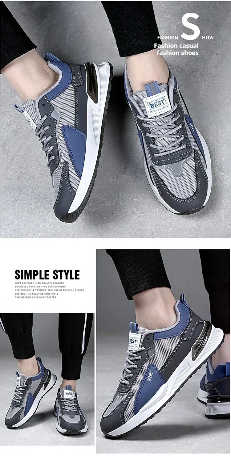 Men Shoes 2024 New Fashion Sneakers for Men Leather Shoes Comfort Lightweight Casual Shoes Outdoor WalkingFootwear
