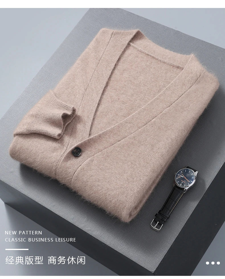 MVLYFLRT V-Ausschnitt Strickjacke - 100% Kaschmir Loose Fit