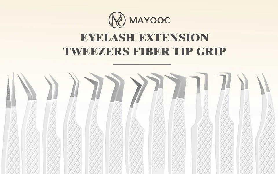 Eyelash Extensions Tweezers  With Fiber Tips Lash Artists High Precision Superhard Anti-Static Tweezer Makeup Tools Custom Logo