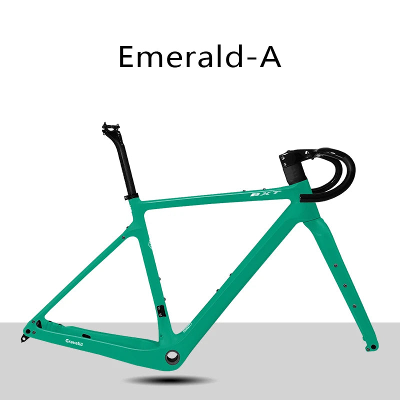 BXT Disc Brake Carbon Gravel Bike Frame 700C/27.5er Max Use 47C/2.1 Tire Carbon Gravel Bicycle Frame Thru Axle Carbon MTB Frame