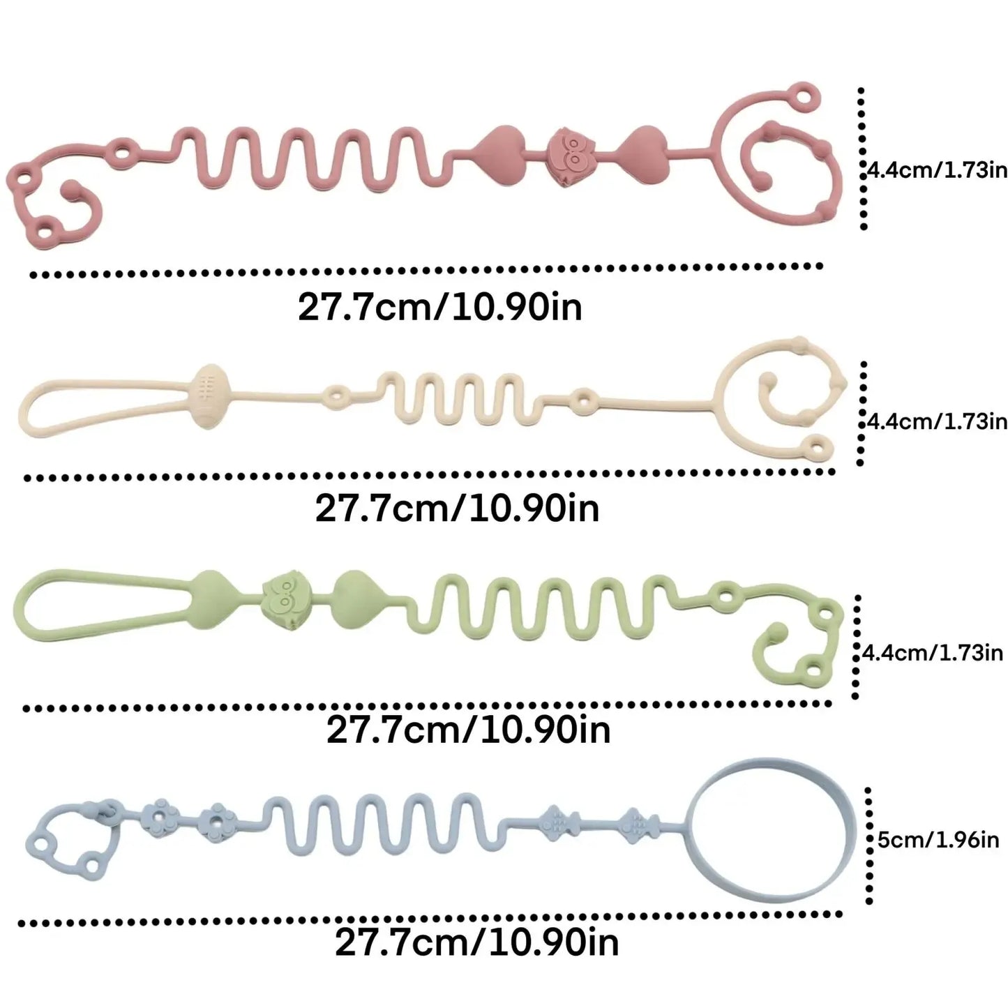 Choice XK-LZ00007 Silikon Schnullerkette - 4er Set 22cm