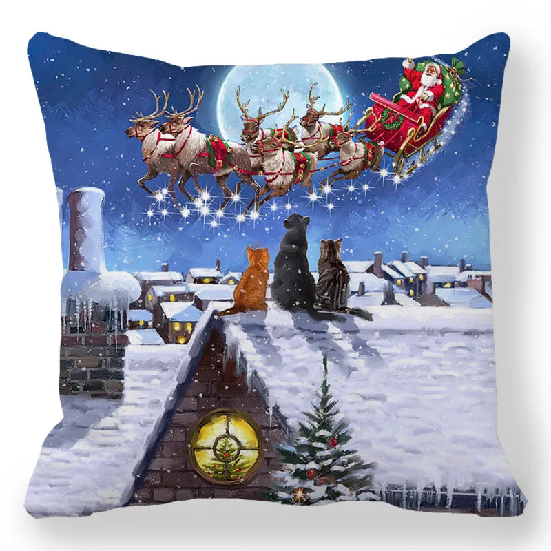 2025 New Year Christmas pillow case 30*50cm,40*40cm,45x45cm, cushion cover home Christmas decoration pillow case