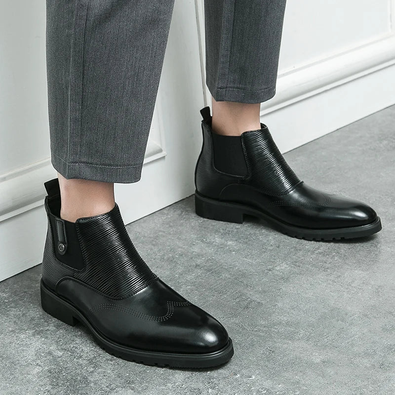 Golden Sapling Chelsea Boots Slip On - Knöchelhoch, EU Größe 42, Flacher Absatz Bequem
