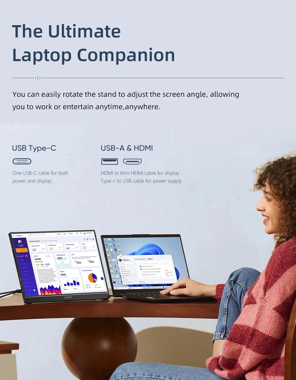 ARZOPA Z1RC 2K Tragbarer Monitor - 16 Zoll, 60 Hz, 2560x1600