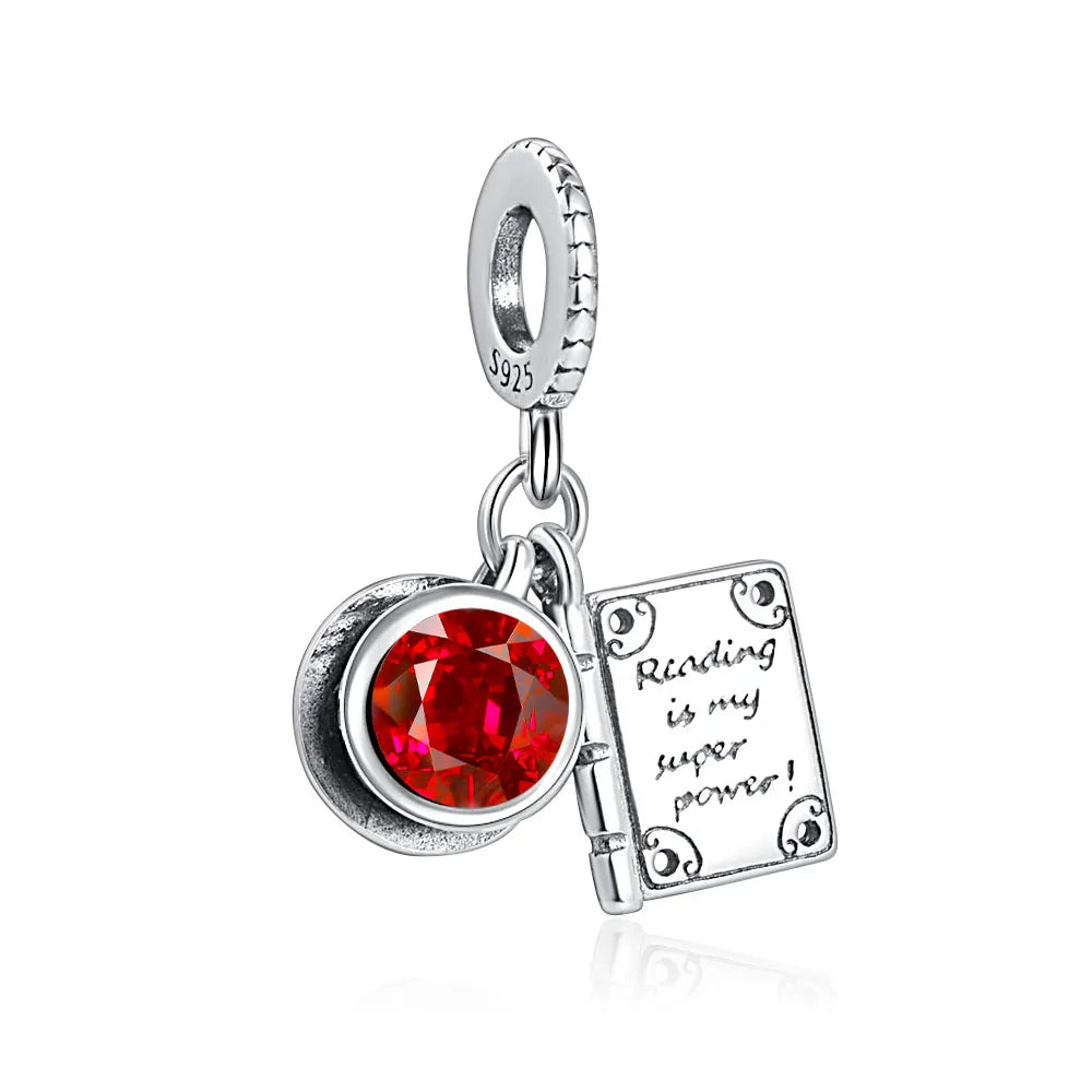 Neue 925 Silber Lernhilfe Schultasche Uhranhänger Charms Beads Fit Original Pandora Armband DIY Schmuck Für Frauen 2024
