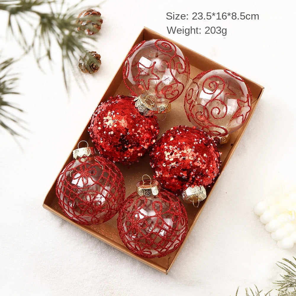 Choice Lackierte Transparente Kugeln - Durchmesser 8cm, 6er Set