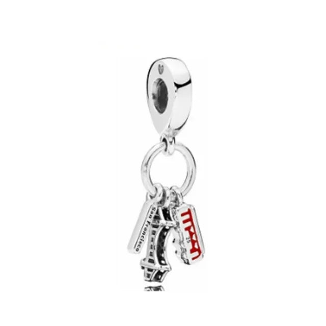 Neue 925 Silber Lernhilfe Schultasche Uhranhänger Charms Beads Fit Original Pandora Armband DIY Schmuck Für Frauen 2024