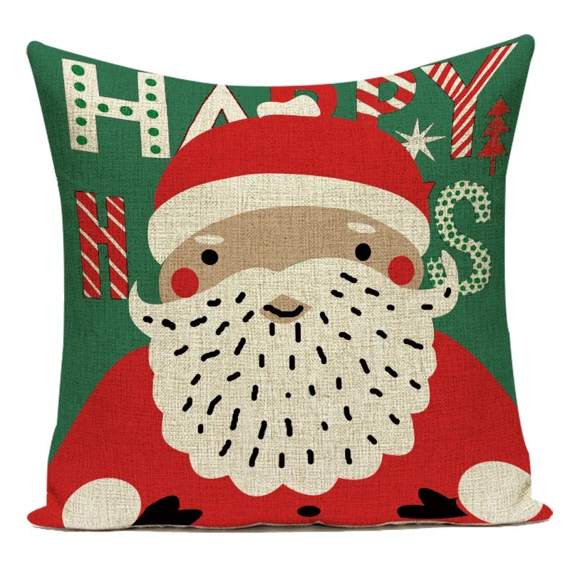 Christmas Decorations for Home Pillow Cover Decoratives Polyester Merry Christmas Snowman Snowflake Deer Pillow Cushion Cover