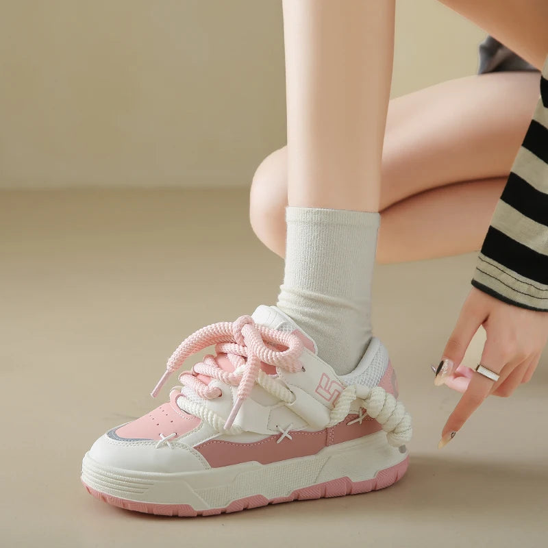 New Women Shoes Fashion Platform Sneakers Ladies Spring Flats Thick Soled Casual Running Shoes for Woman Size 35-42