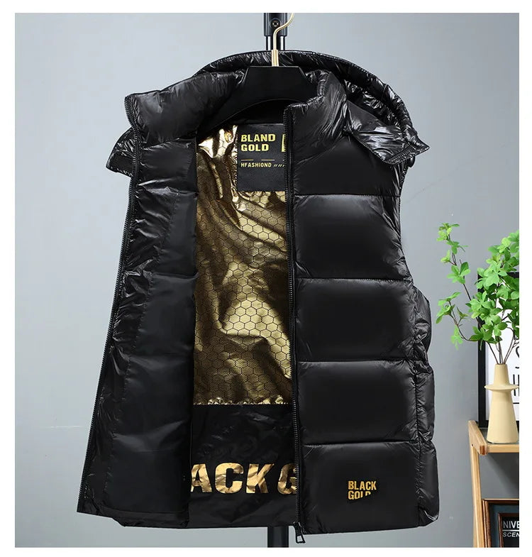 MAINKULCN Gepolsterte Baumwollweste Mit Kapuze - Reißverschluss, Baumwolle, Größen M XXL