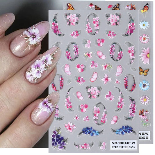 SWEET TREND JINO 3D Blumenaufkleber - 12 Stück Matte S