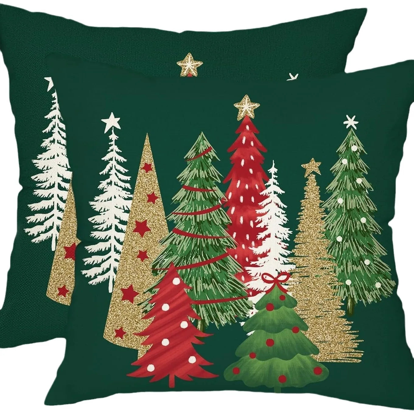 45cm Christmas Tree Pillowcase Red Checkered Xmas Pillow Cover Merry Christmas Dec Feliz Navidad Happy New Year 2026 Home Decor