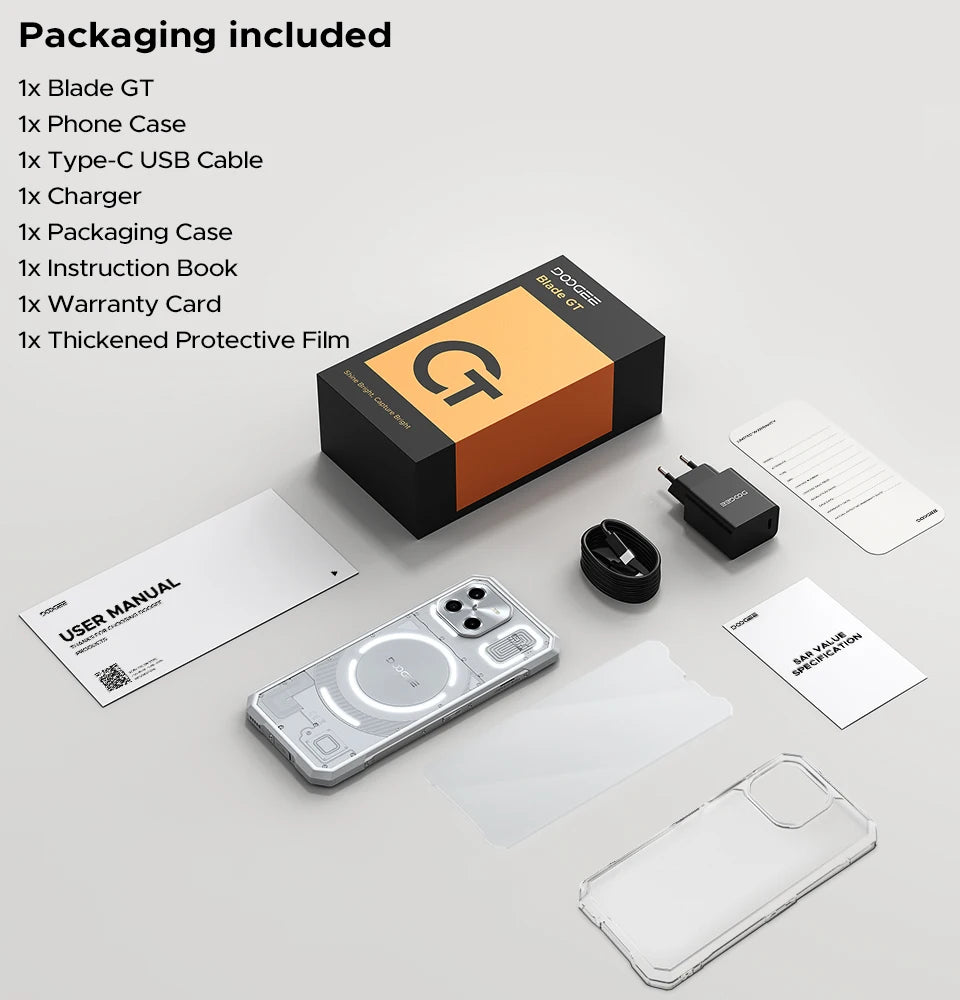 DOOGEE Blade GT Robustes 5G - 5500 mAh 18W 6.72 Zoll