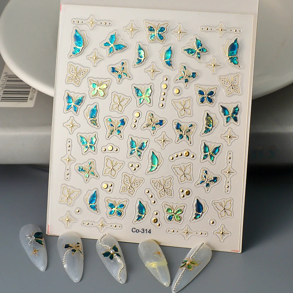 Choice CO-314 5D Gold Schmetterling - Acryl Sticker 8x9.5