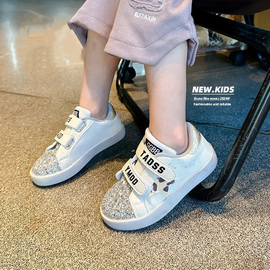 Baby Frühling Herbst 2025 - Mode Sequined Catwalk Style Süße Studenten Sneakers - Flache Vulkanisierte Schuhe Komfortable Kinder 7-13J