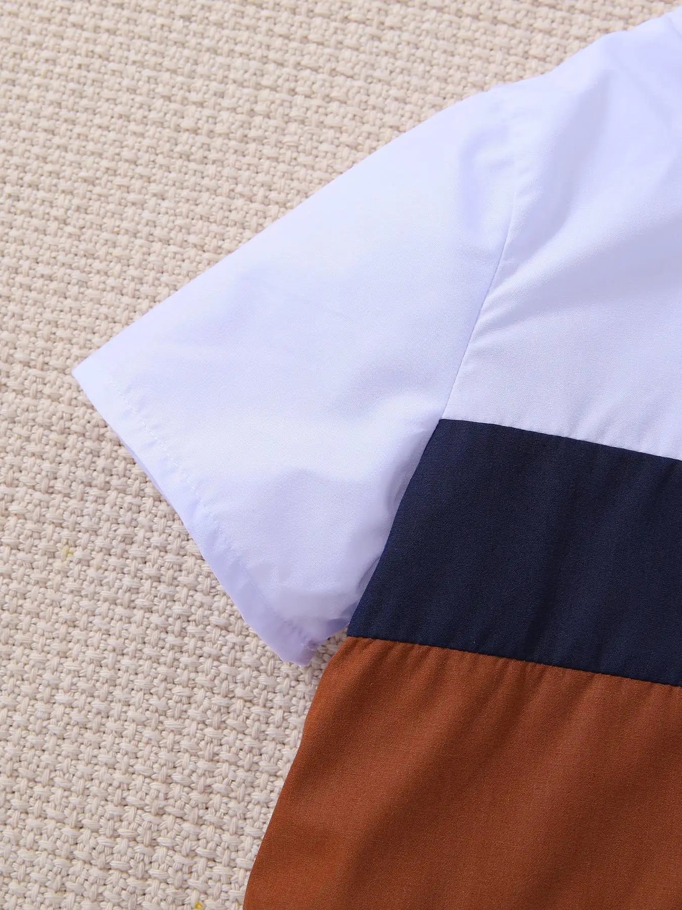 Summer Boys Front Button Cardigan Stand Collar Cartoon Printed Short Sleeve Shorts Casual Two-Piece Set