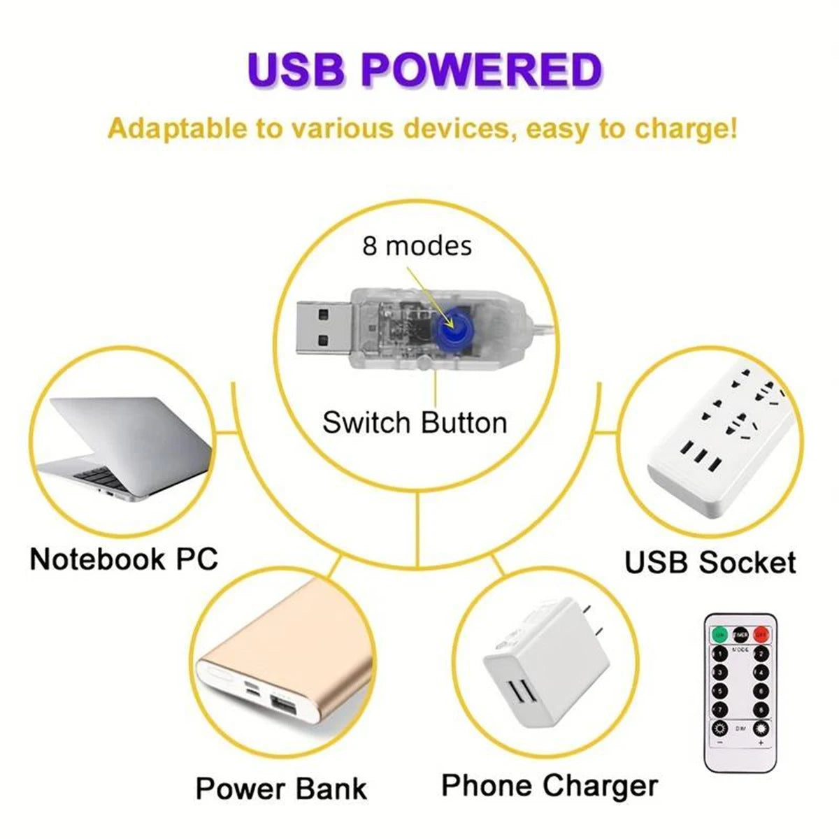 Peach Forest Waterfall Tree Fairy Light Wasserfall - 180LED USB 8 Modi