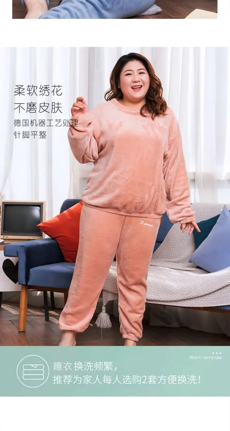 Loribindwood Korallenfleece Pyjama Set - Groesse L Bund