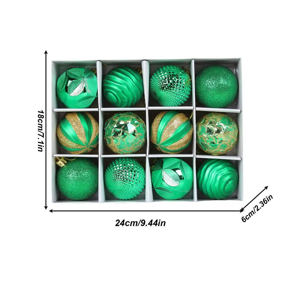 Choice Weihnachtskugeln Glitzer - 12er Set Durchmesser 6 cm Kunststoff