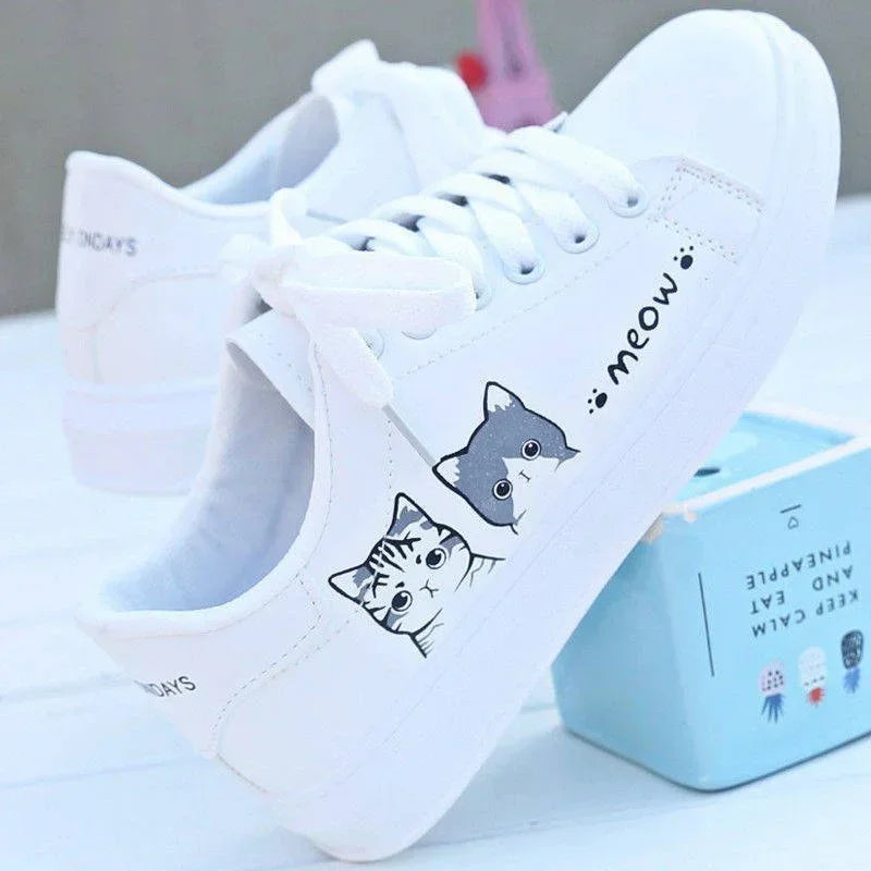 Bella Sneaker Schnürung - PU Katzendesign 36-41 EU Sommer