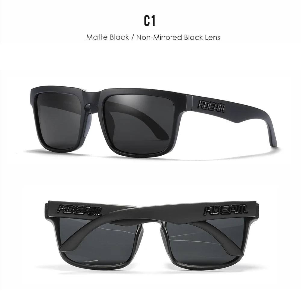 KDEAM Herren Polarisierte Sonnenbrille Quadratisch Casual Outdoor Sonnen Brille Frauen Unisex Sonnenbrille für Paare mit Neuer Verpackung