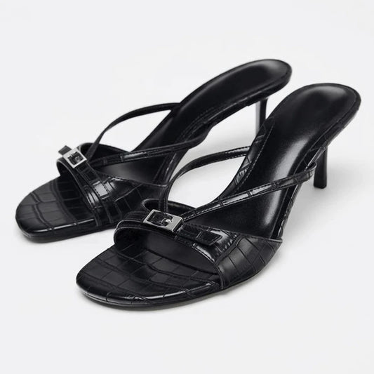 Sexy Women's High Heels Slippers Designer Heeled Shoes 2025 Summer Fashion Sandals Pumps Shallow Slides Stilettos Mujer Zapatos
