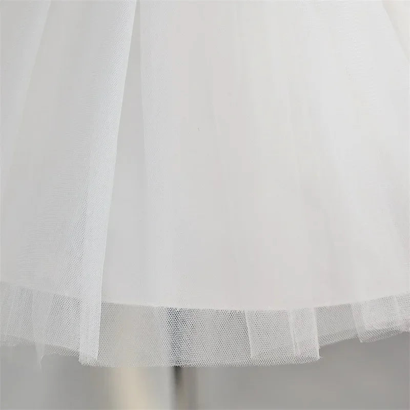 Baby Mädchen Kleid Große Schleife Perlen Rückenfrei 1. Geburtstag Party Kleid Säugling Mädchen Prinzessin Hochzeit Tüll Kleid Taufe Kleid 1-5J