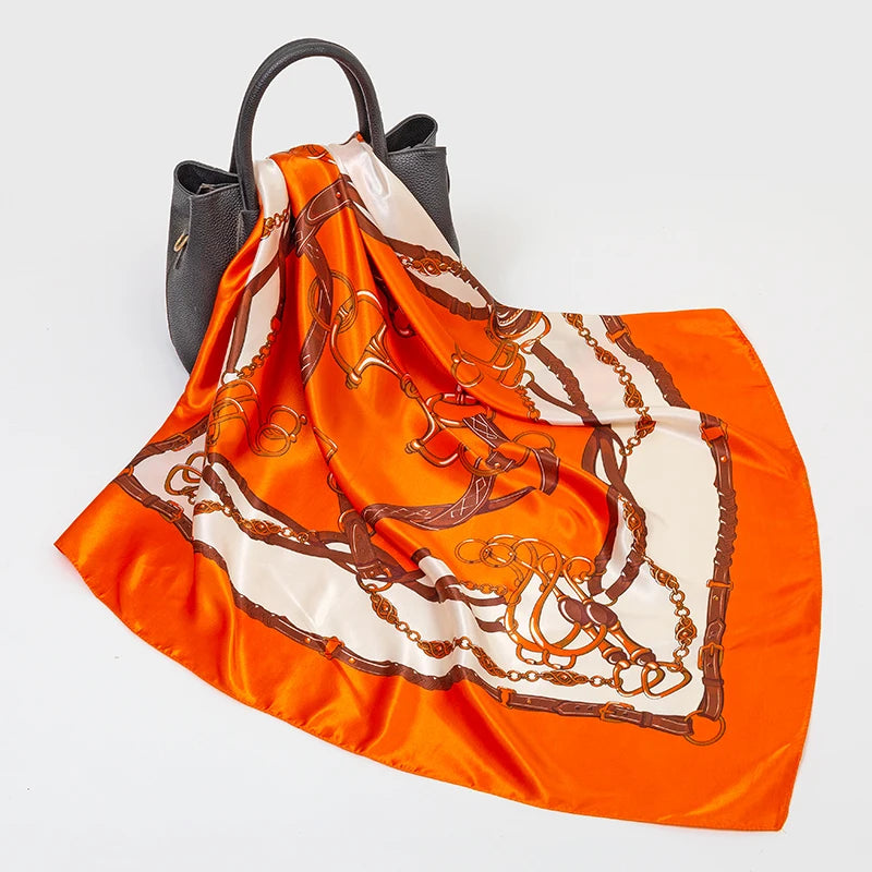 SENAIFE Satin-Schal Elegant - 90x90cm Polyester Leicht