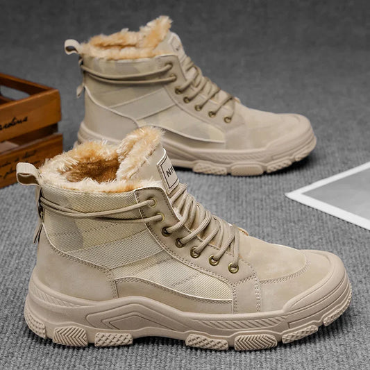 Ghete de iarnă călduroase cu căptușeală din velur Choice B2-M2299 - Mărimea EU 39-44, Toc 1-3 cm, Antiderapante