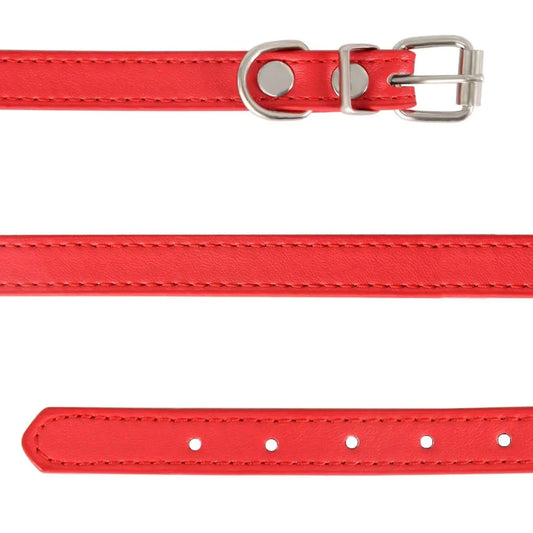 Haustier Halsband Bunt 2025 - PU Leder Personalisiert Name Katze Hund 16 Farben XS-XL