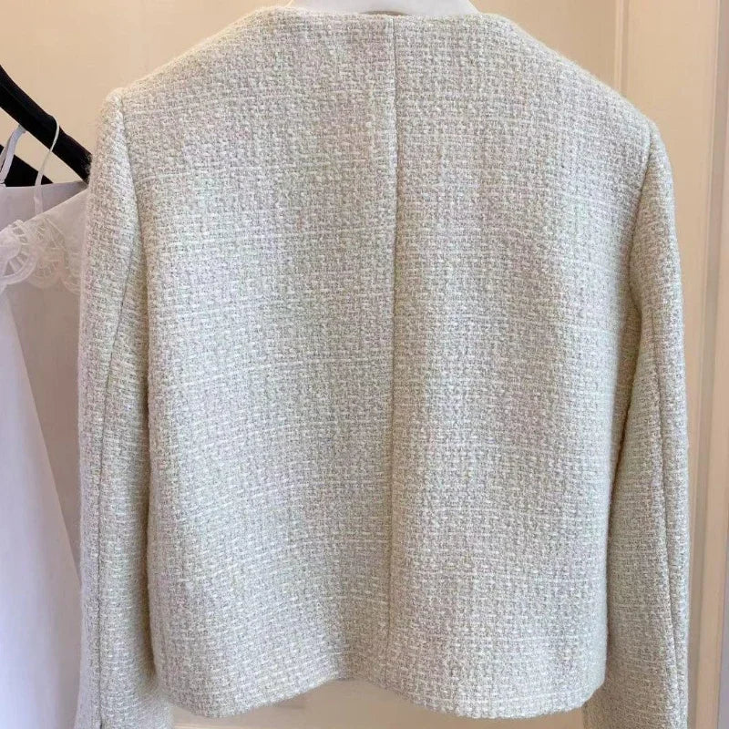 Koreanische Mäntel Tweed Mantel Wolle - Kurz S-XL, 600g