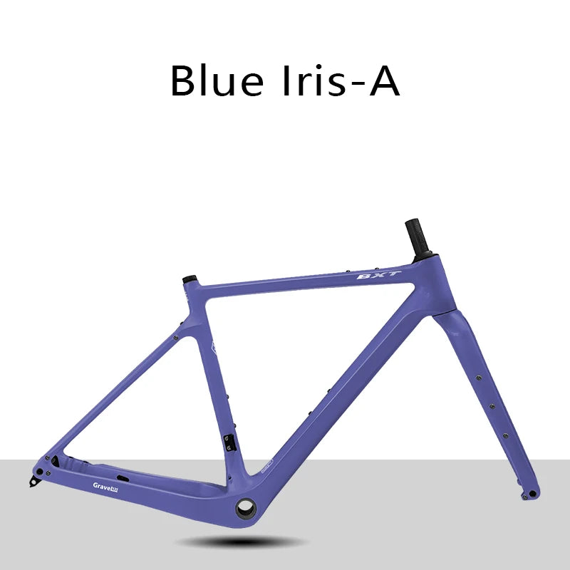 BXT Carbon Gravel Bike Frame Fully Hidden Cable Carbon Frame Fork Thru Axle Gravel Disc Brake Carbon MTB Road Bicycle Frame 27.5