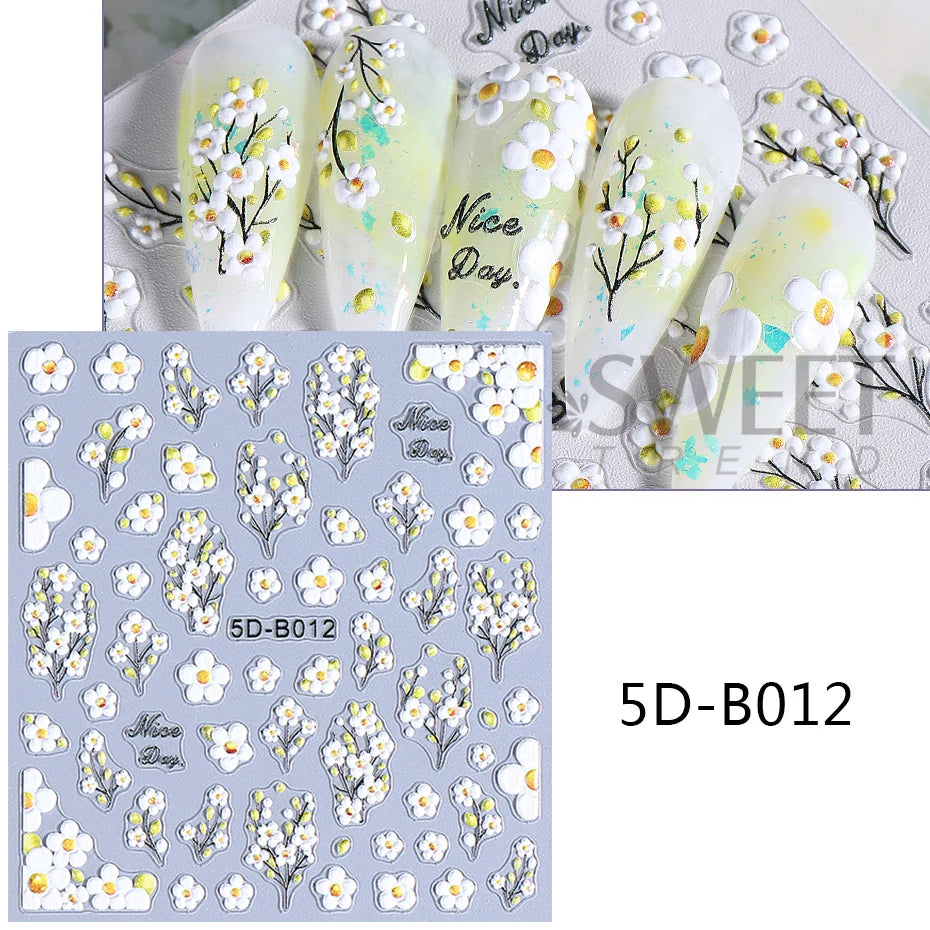 SWEET TREND 5D Relief Nagelsticker - Texturiert 24 Stück