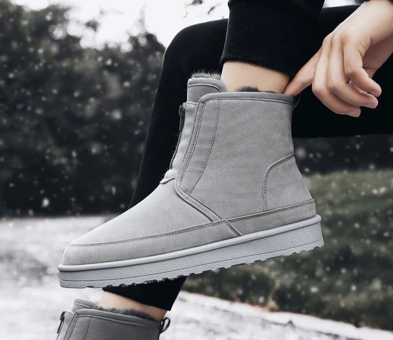 Ghete de iarnă Shangkaka, căptușite călduros - fermoar, căptușeală din pluș, talpă antiderapantă