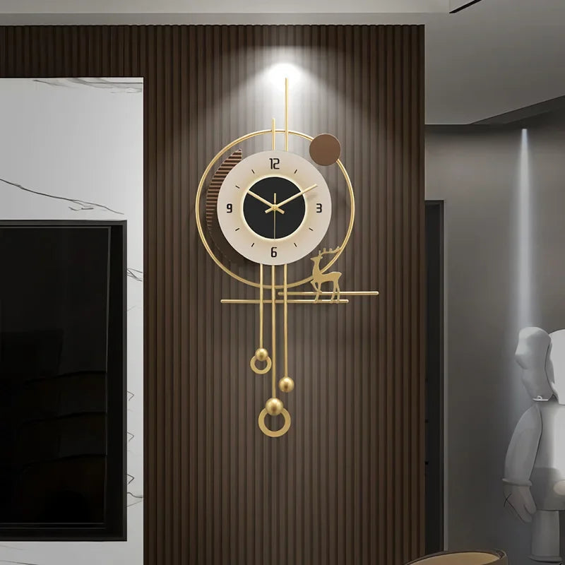 W Quartz Wanduhr Modern - Groß 60cm Leise Batterie
