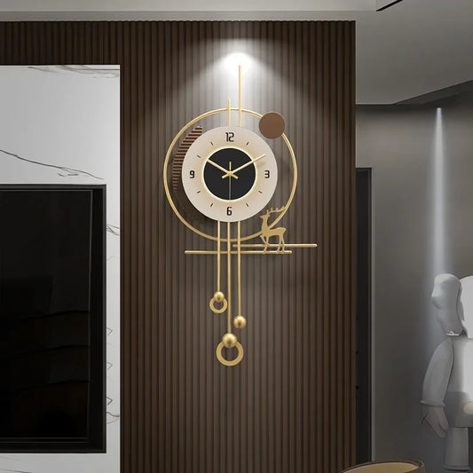 W Quartz Wanduhr Modern - Groß 60cm Leise Batterie