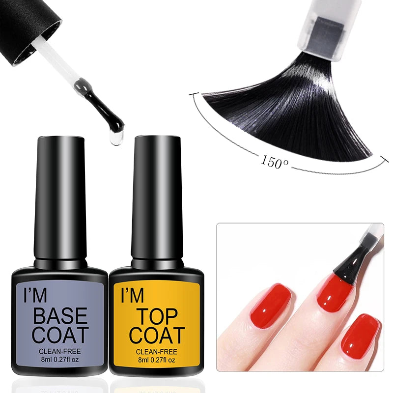 LNWPYH ZYD27 Klarer Gel Top Und Base Coat - 8ml x4 Set