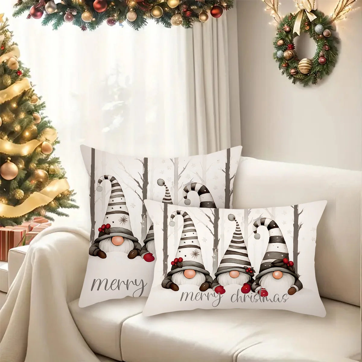 Christmas Nutcracker Pillow Cover Merry Christmas Decorations for Home 2025 Navidad Natal Xmas Sofa Pillowcase New Year 2026