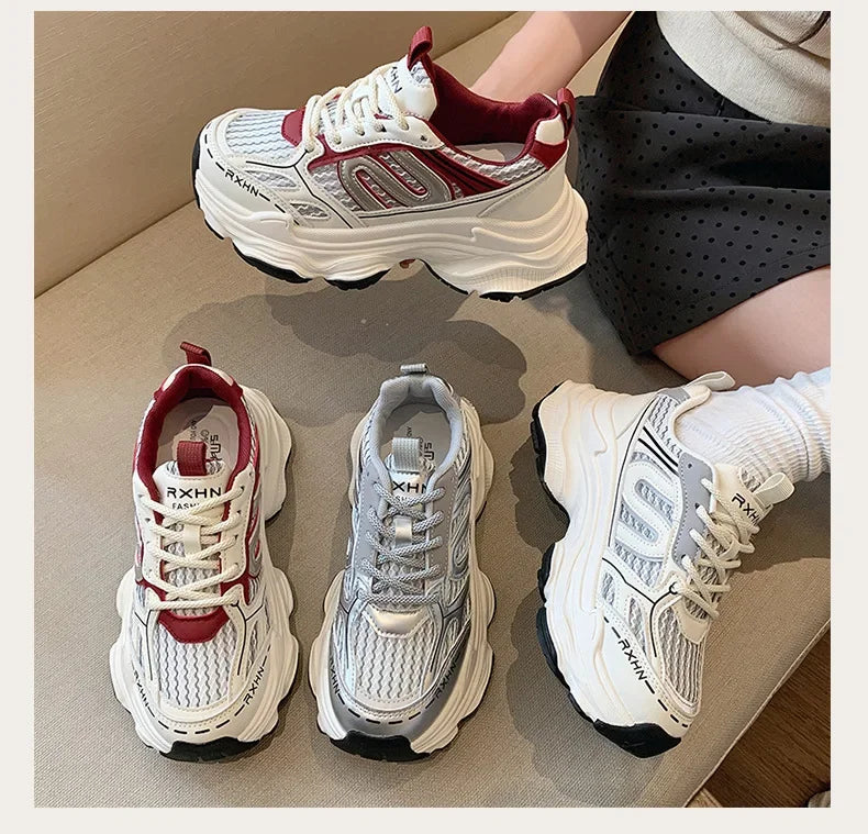 YBQJOO Sneaker Atmungsaktiv - Größe 36-41 Sohle Gummi