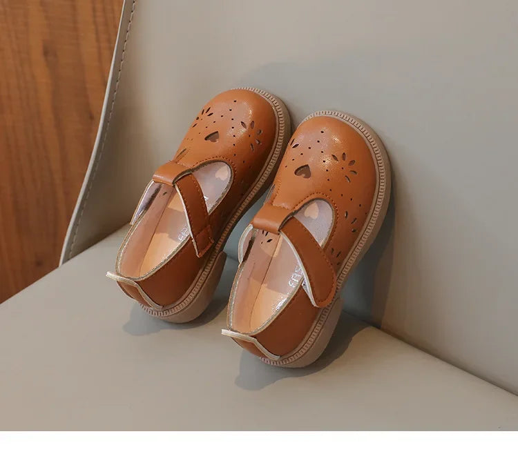 Mädchen Kleine PU Leder Schuhe 2025 - Frühling Sommer Baby Weiche Sohle - Prinzessin Einfarbig Casual Schul Loafer