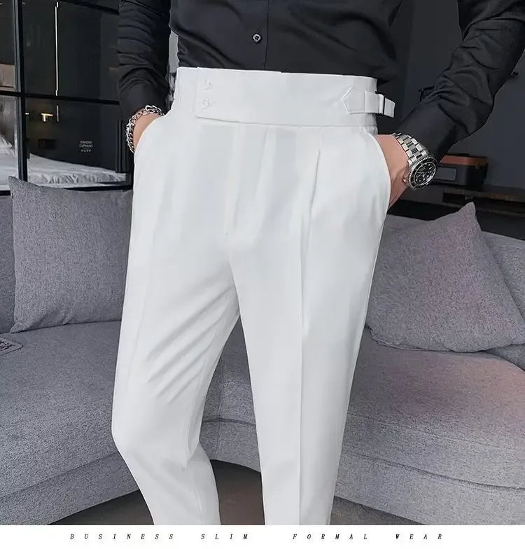 Nadir Coffee klassisch Herrenhose - Slim Paris-Knopf Falten