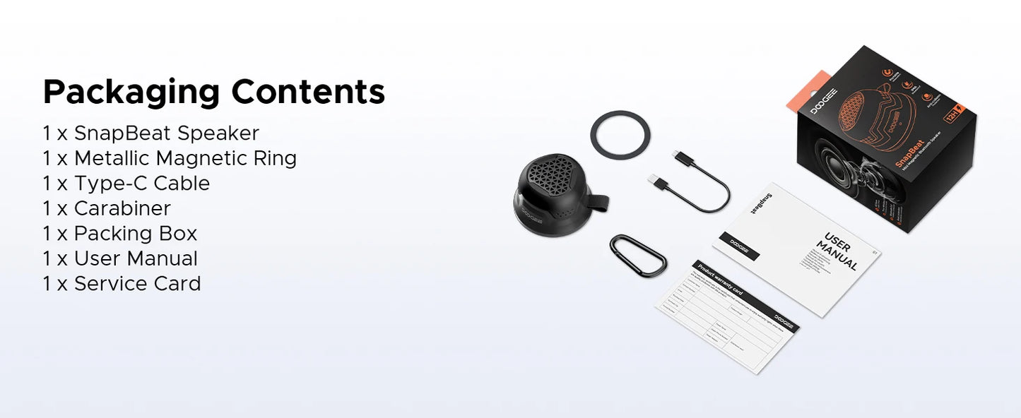 DOOGEE SnapBeat Magnetischer Bluetooth Lautsprecher - 12h Bis 25 W Mini