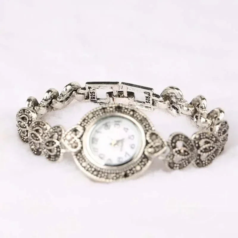 Luxus-Uhr 2025: Vintage-Bracelet Rhinestone-Ladies - Elegant Quartz Collection