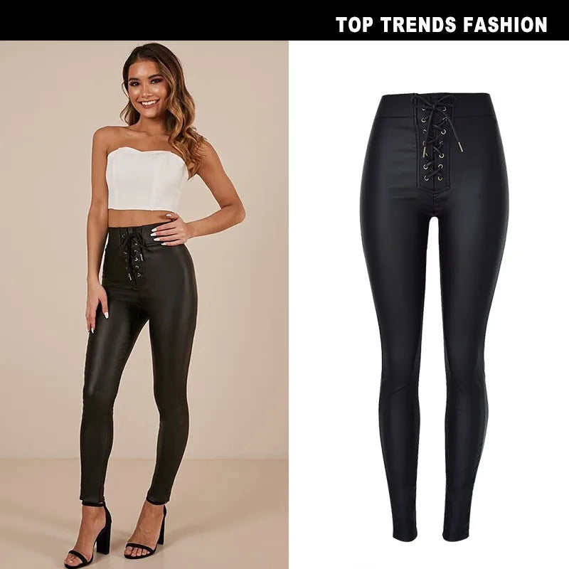 FujianCraft Leggings High Waist - Vollänge Elastisch Denim