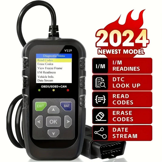 OBD2 Scanner 2025 - Diagnosegerät mit Spannungstester - EOBD CAN Motor Fehlercode Reader Jexiwe Automotive