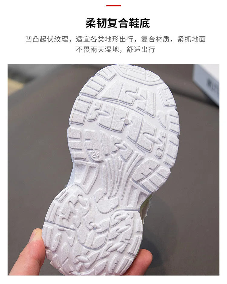 Sanrio Hello Kitty 2025 - Frühling Herbst Kinder Neu Sport Schuhe - Prinzessin Beleuchtung Casual Mädchen Rotierend Knopf Laufschuhe