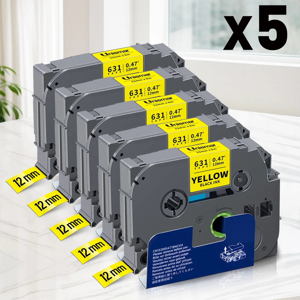 Label-Bänder 2025: 5PK-10PK TZe231 Compatible - Brother P-touch White Lamination Collection