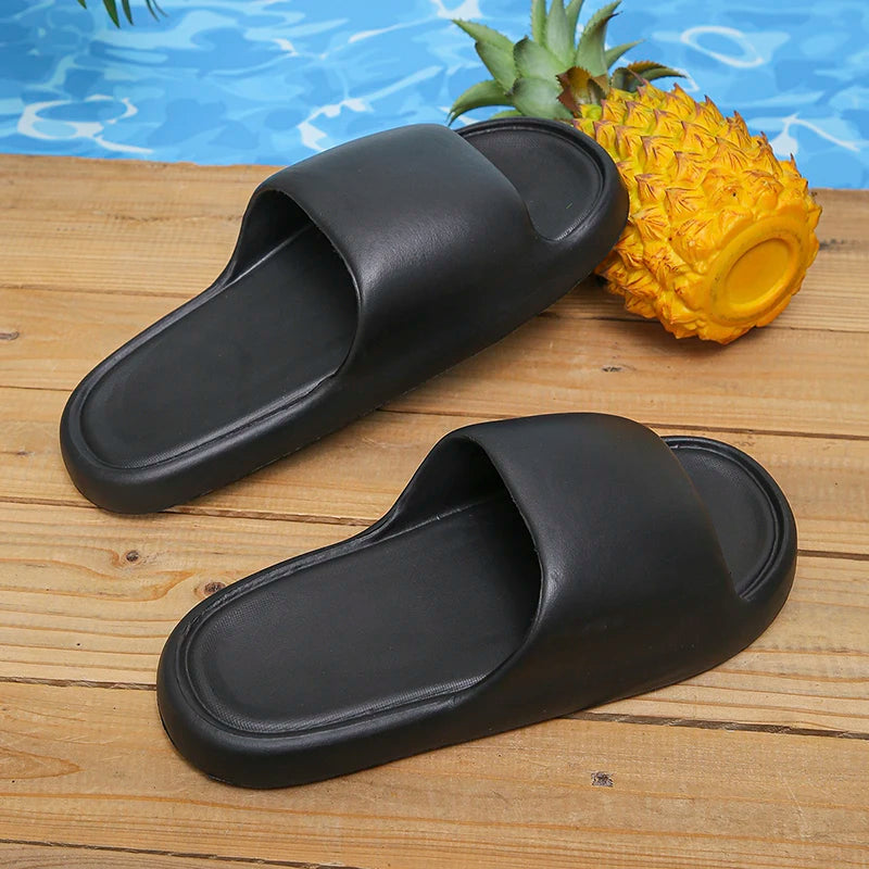 Lucyever 2024 Weich Sohle Eva Hausschuhe für Frauen Leichtgewicht Rutschfest Heim Hausschuhe Frau Sommer Dick Plattform Strand Flip Flops