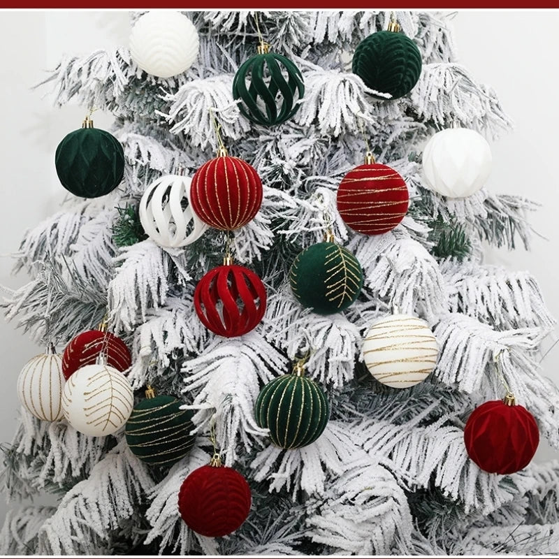 VelvetCraft Kugeln Velvet Painted - 6 cm, 12 Stück, Hängedekor